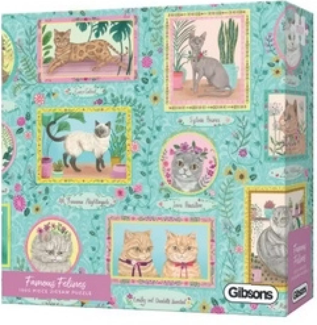 Gibsons Kattenpuzzels>: Famous Felines (1000) Legpuzzel