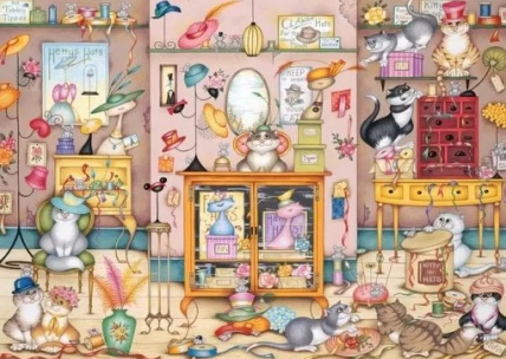 Gibsons Kattenpuzzels>: Hetty's Hats (500) Kattenpuzzel