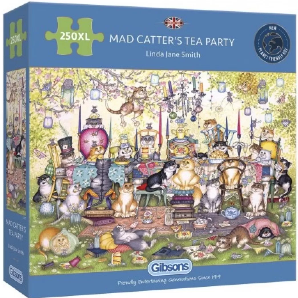 Gibsons Kattenpuzzels>: Mad Catter's Tea Party (250Xl) Legpuzzel