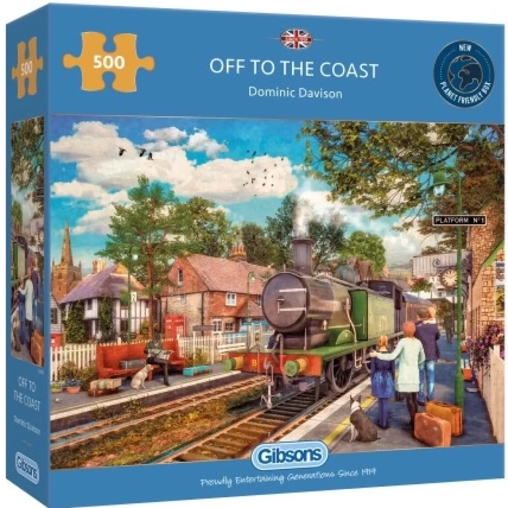 Gibsons Treinpuzzels>: Off To The Coast - Dominic Davison (500) Treinpuzzel