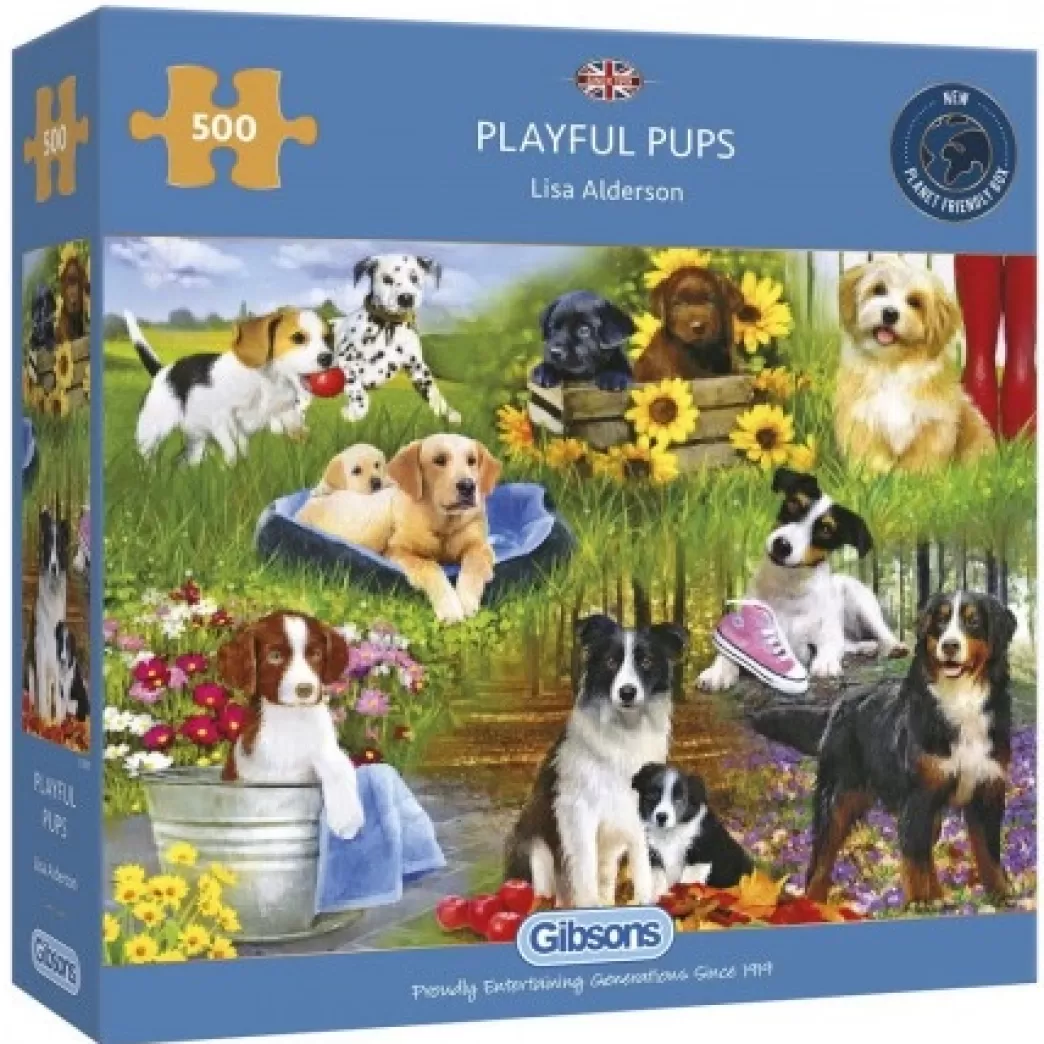 Gibsons Hondenpuzzels>: Playful Pups (500) Legpuzzel