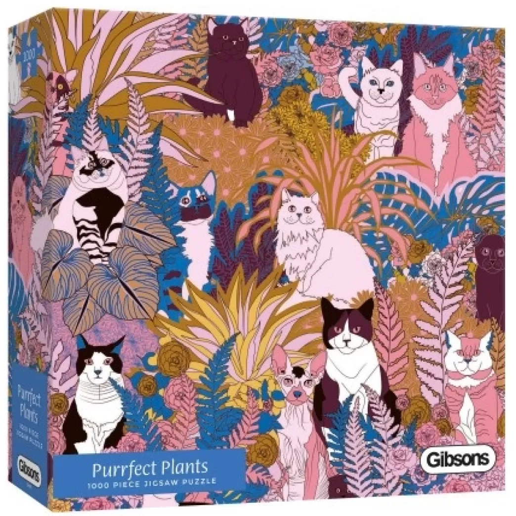 Gibsons Kattenpuzzels>: Purrfect Plants (1000) Kattenpuzzel