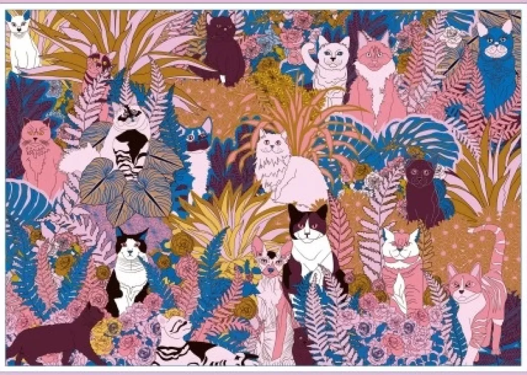 Gibsons Kattenpuzzels>: Purrfect Plants (1000) Kattenpuzzel