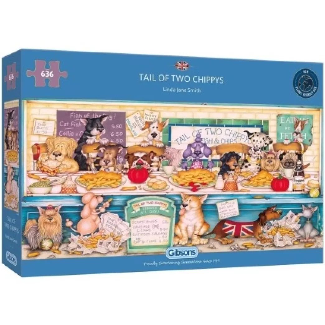 Gibsons Hondenpuzzels>: Tail Of Two Chippys (636) Panoramapuzzel