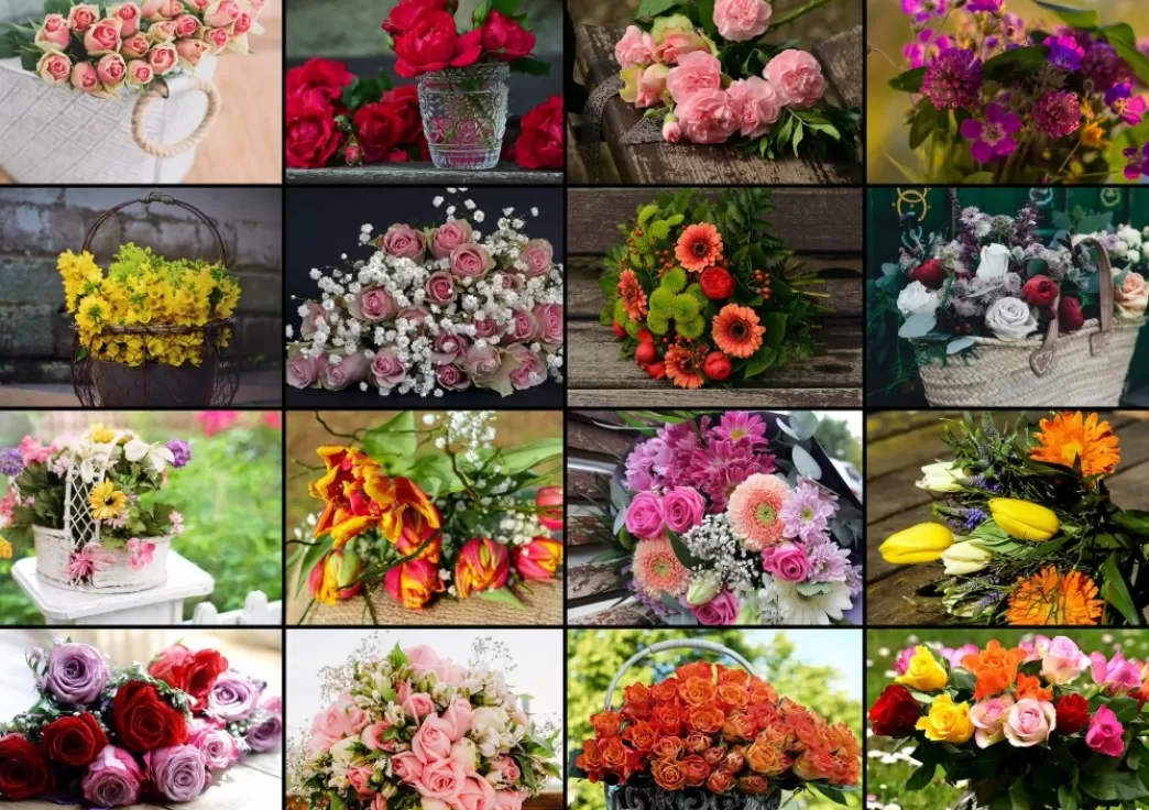 Grafika Collage Puzzels>: Collage - Bouquet Flowers (1500) Bloemenpuzzel