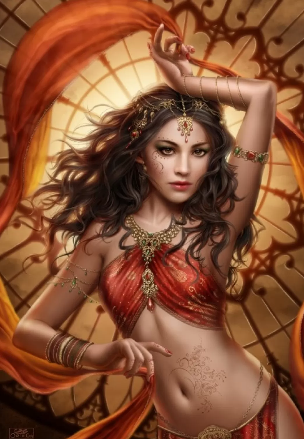 Grafika Fantasy Puzzels>: Fire Opal - Cris Ortega (1000) Verticale Puzzel