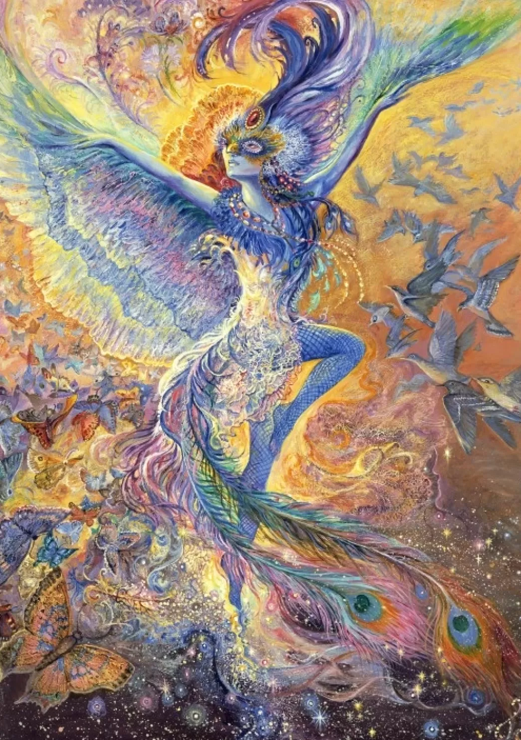 Grafika Vogelpuzzels>: Josephine Wall - Blue Bird (1500) Verticale Puzzel