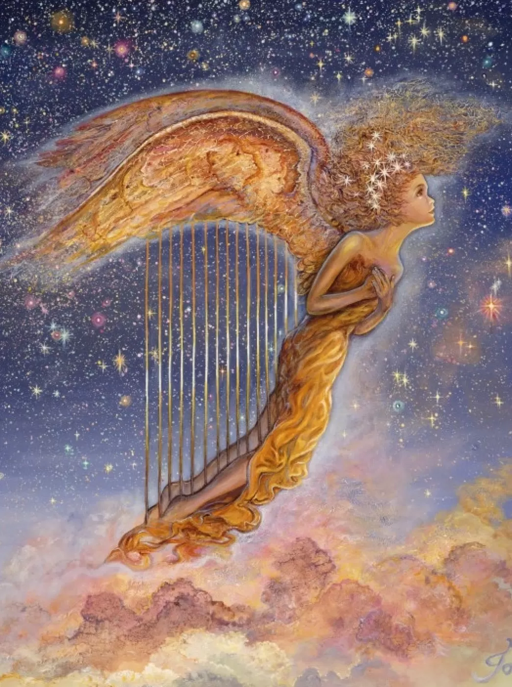 Grafika Fantasy Puzzels>: Josephine Wall - Harp Angel (2000) Verticale Puzzel