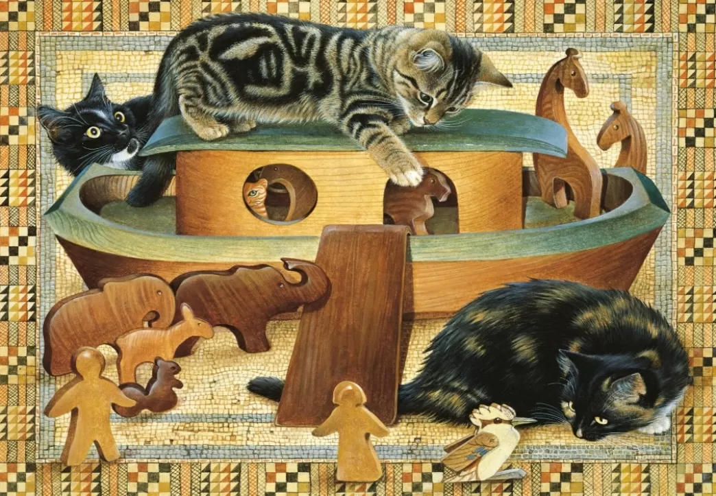 Grafika Kattenpuzzels>: Kittens Playing In Noah's Ark (1000) Kattenpuzzel