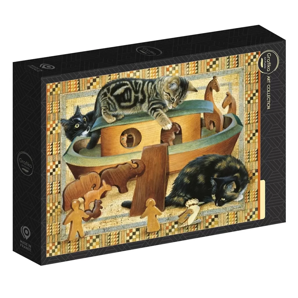 Grafika Kattenpuzzels>: Kittens Playing In Noah's Ark (1000) Kattenpuzzel