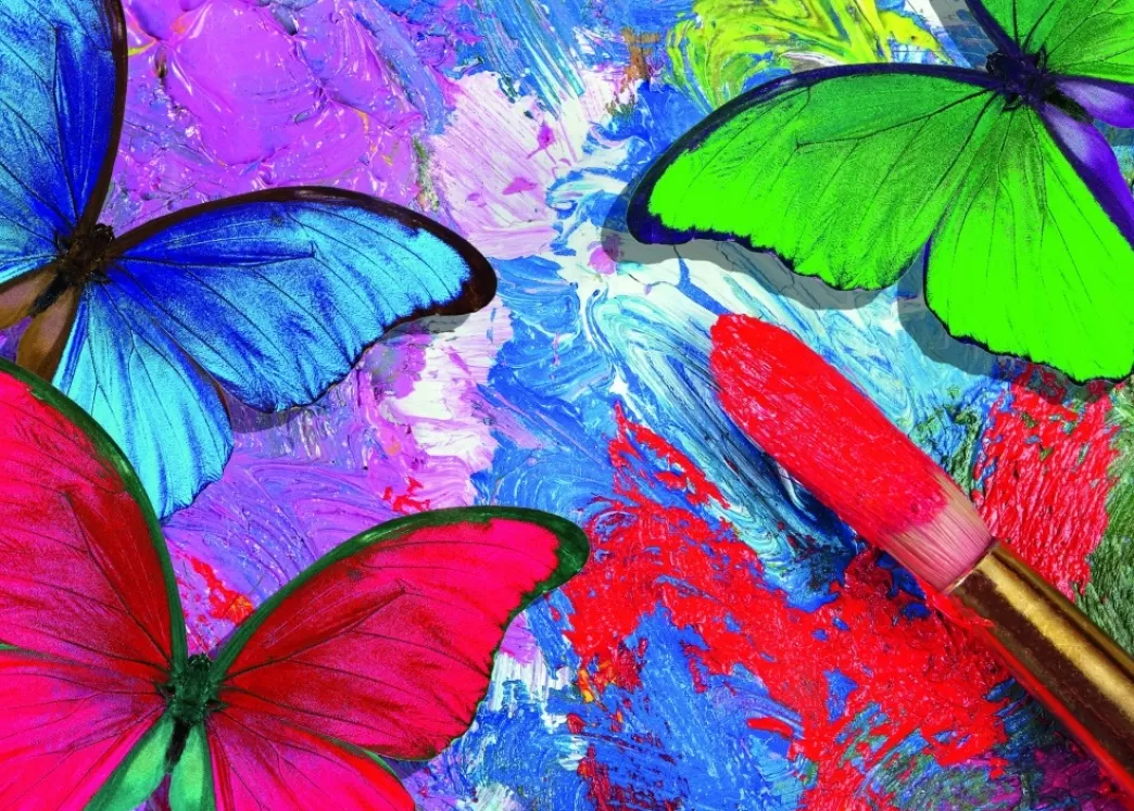 Grafika Vlinderpuzzels>: Papillons En Peinture (500) Vlinderpuzzel