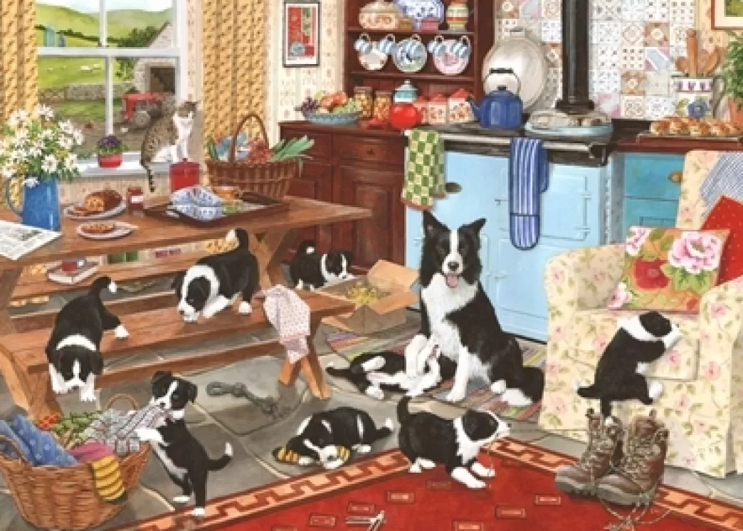 House of Puzzles Hondenpuzzels>: Collie Wobbles (1000) Hondenpuzzel