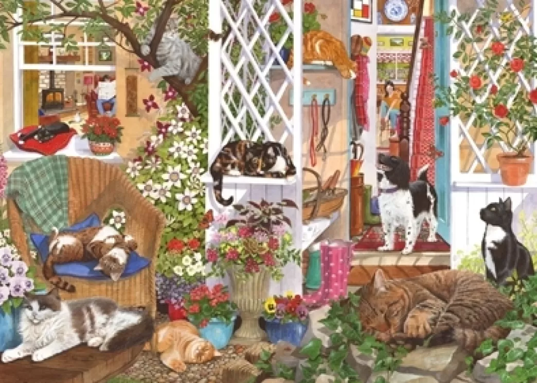 House of Puzzles Kattenpuzzels>: Feline Fine (1000) Kattenpuzzel