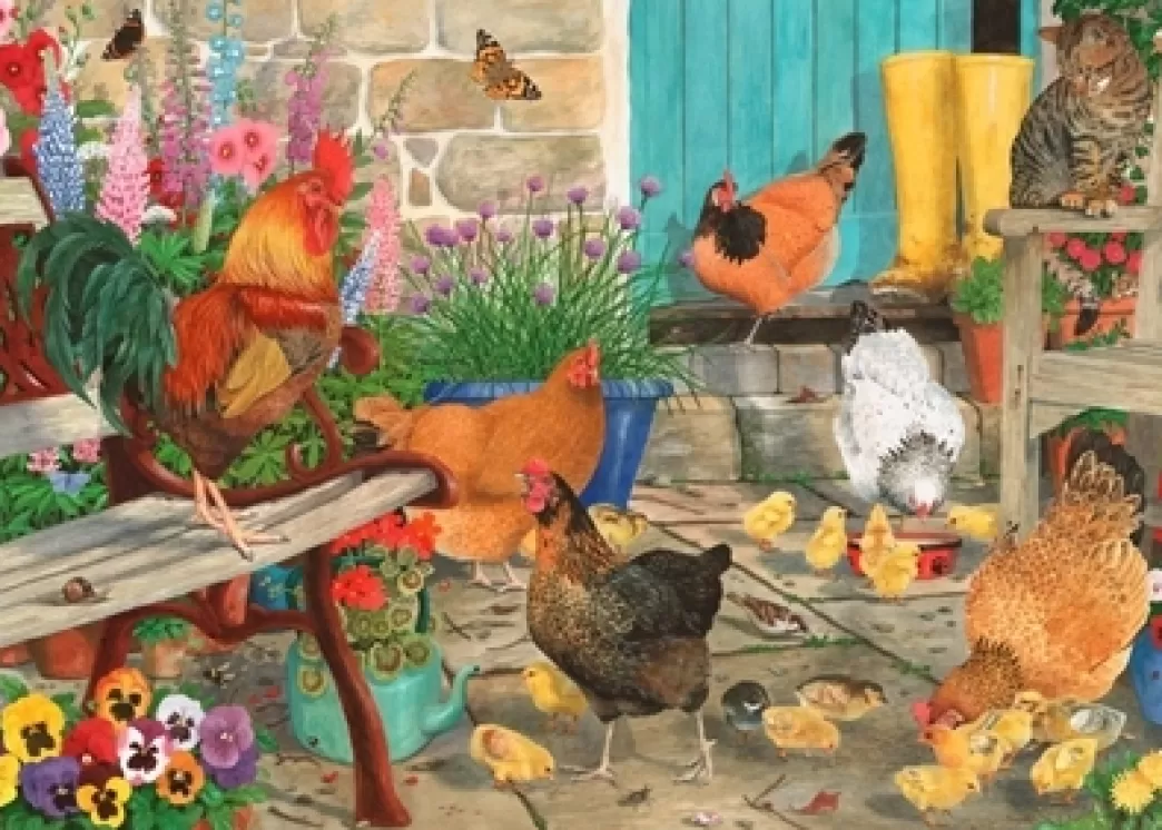 House of Puzzles Vogelpuzzels>: Hen Pecked (1000) Kippenpuzzel