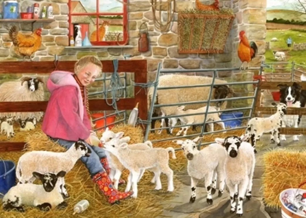House of Puzzles Pasen Puzzels>: Mary's Little Lambs (500Big) Legpuzzel