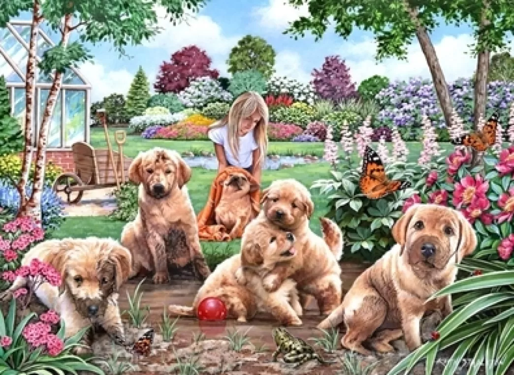 House of Puzzles Hondenpuzzels>: Mucky Pups (500Big) Hondenpuzzel