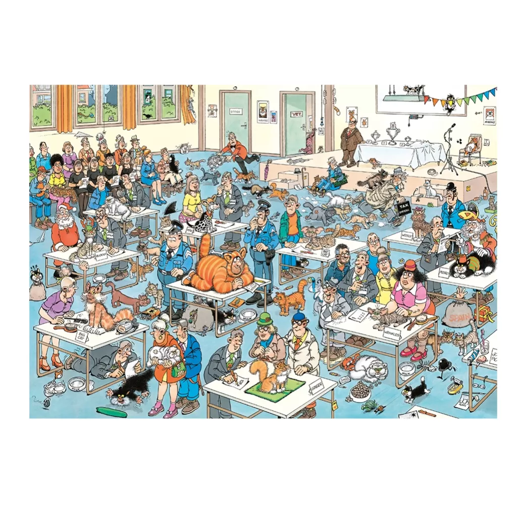 Jumbo Kattenpuzzels>Jan Van Haasteren: De Kattenshow (1000) Legpuzzel