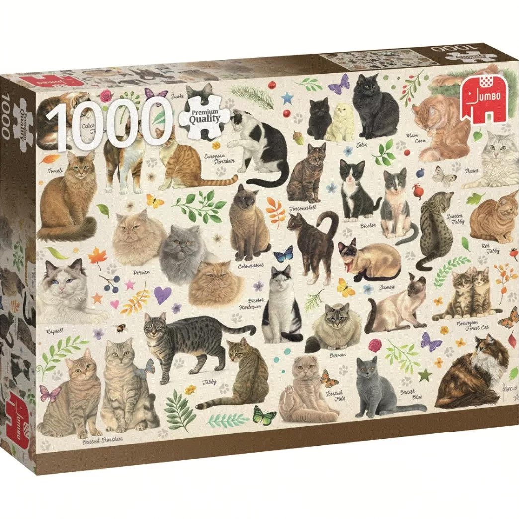 Jumbo Kattenpuzzels>: Francien - Cats Poster (1000) Kattenpuzzel