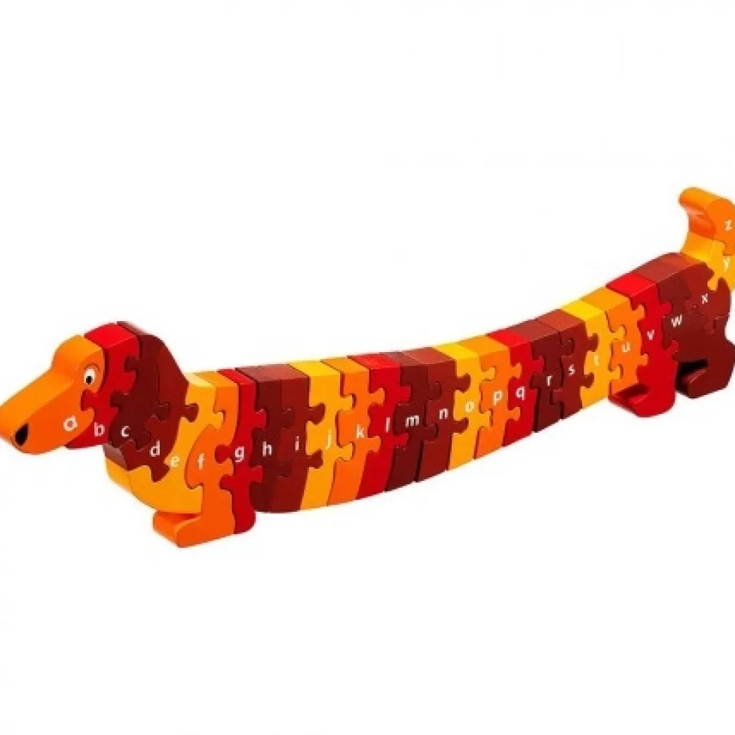 Lanka Kade Hondenpuzzels>: Dash The Dog Alfabet (26) Houten Kinderpuzzel