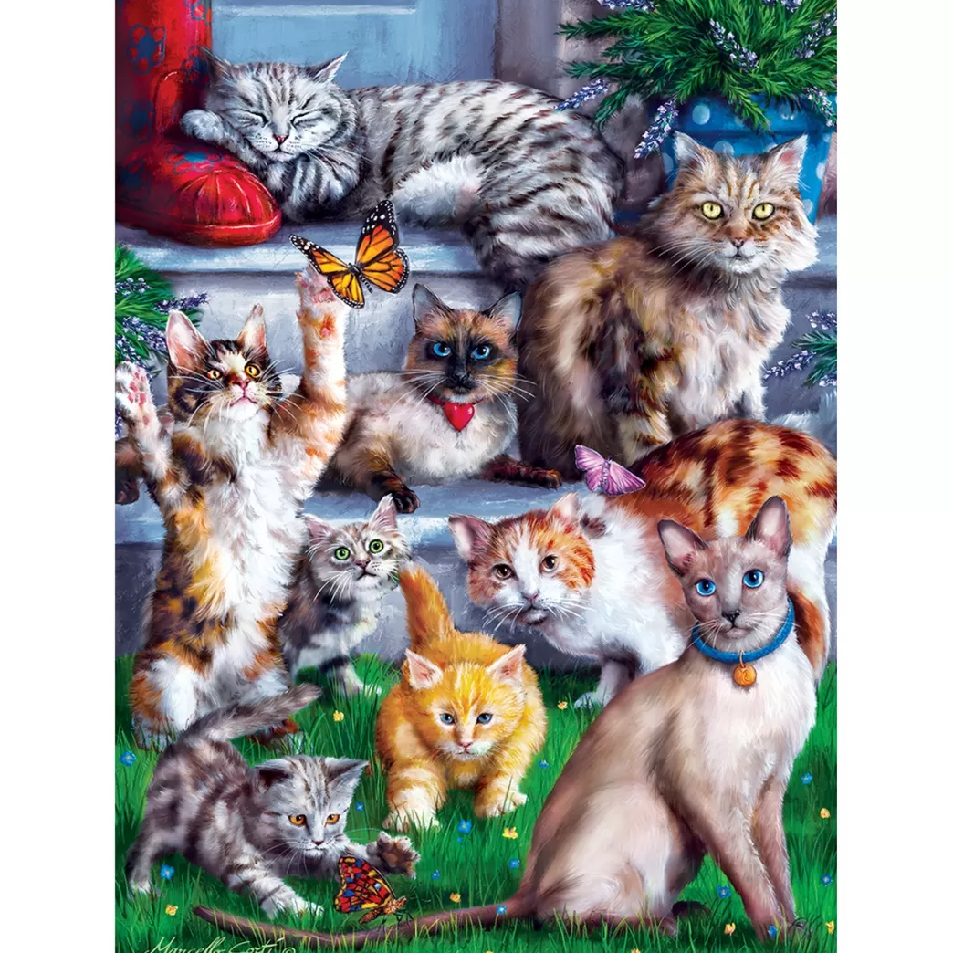 Master Pieces Kattenpuzzels>: Butterfly Chasers (1000) Kattenpuzzel