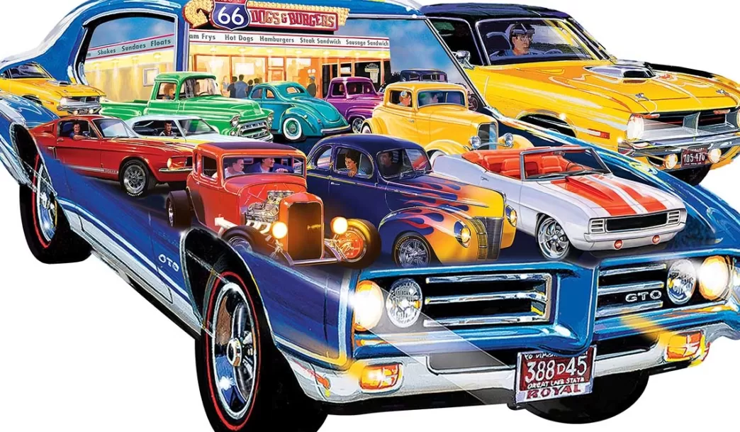 Master Pieces Autopuzzels>: Contours - Road Trippin (1000) Shaped Puzzel