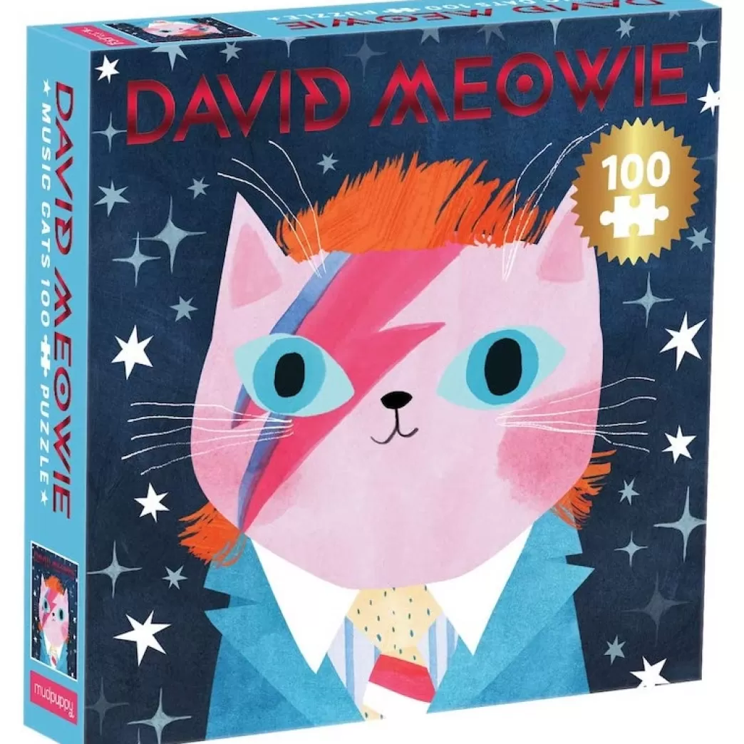 Mudpuppy Kattenpuzzels>: David Meowie (100) Kattenpuzzel