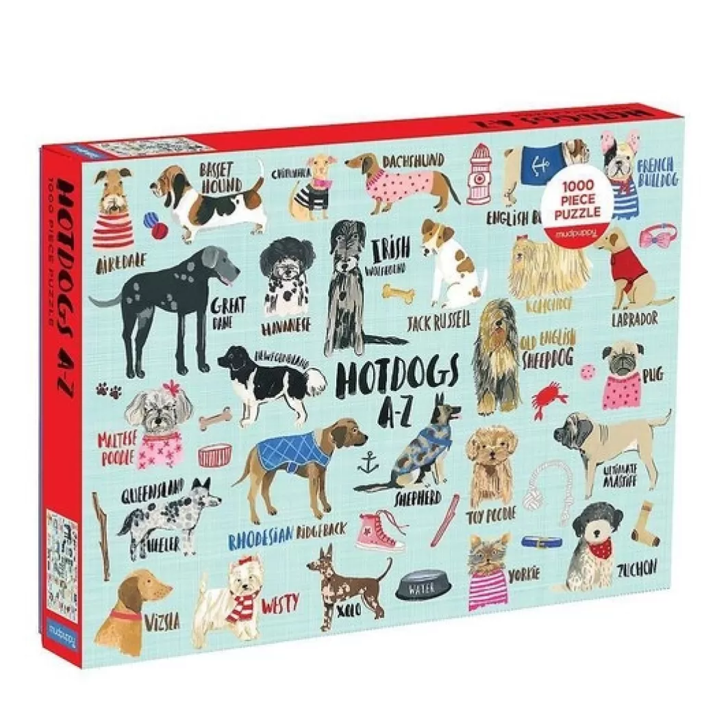 Mudpuppy Hondenpuzzels>: Hotdogs A-Z (1000) Hondenpuzzel