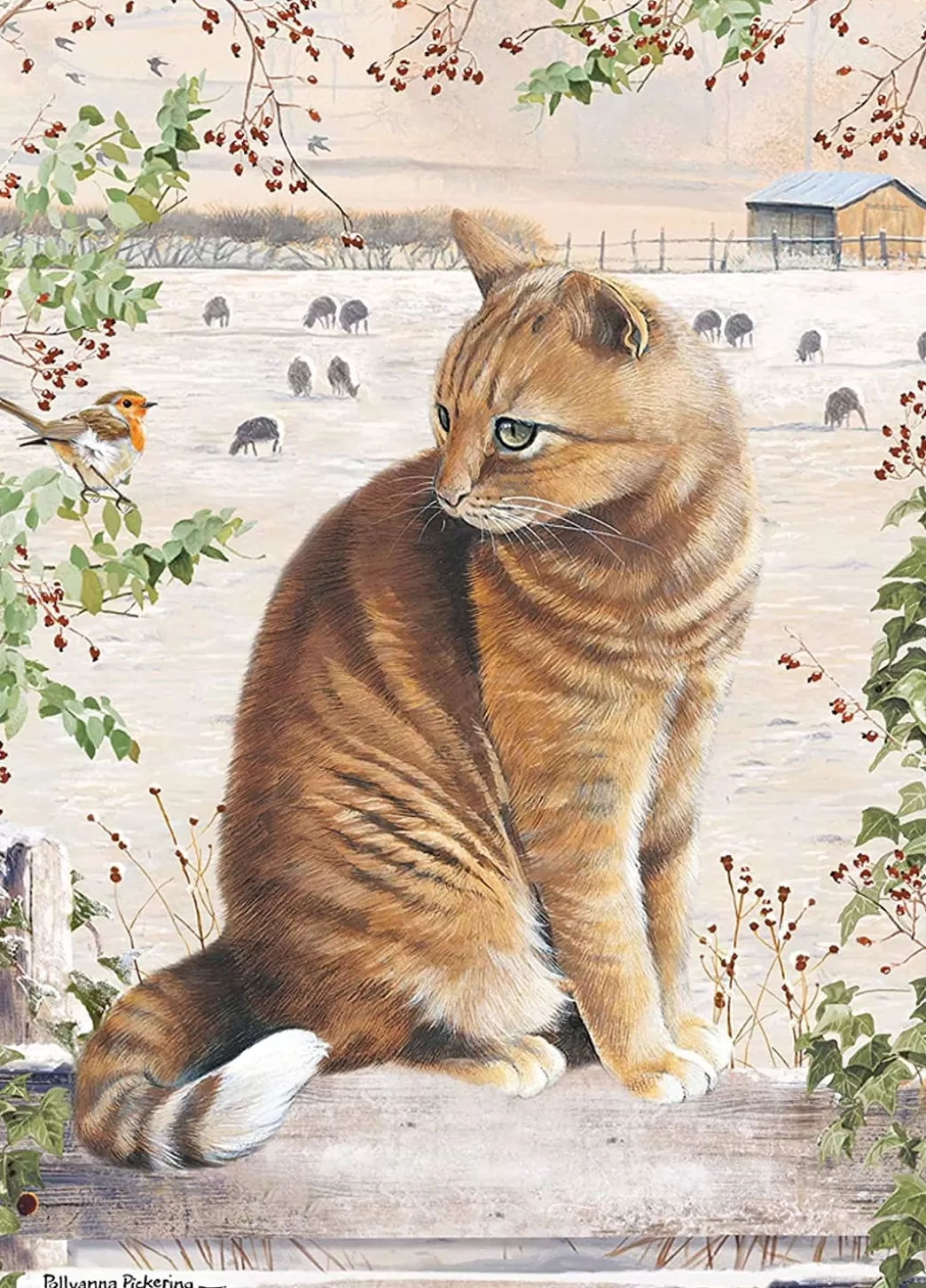 Otter House Kattenpuzzels>: Christmas Cat (1000) Verticale Puzzel