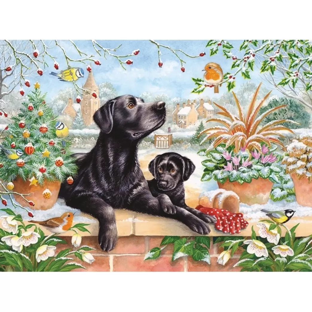 Otter House Hondenpuzzels>: Christmas Lab And Pup (1000) Kerstpuzzel