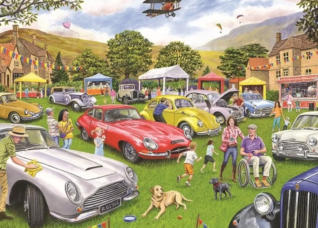 Otter House Autopuzzels>: Village Motor Show (1000) Legpuzzel