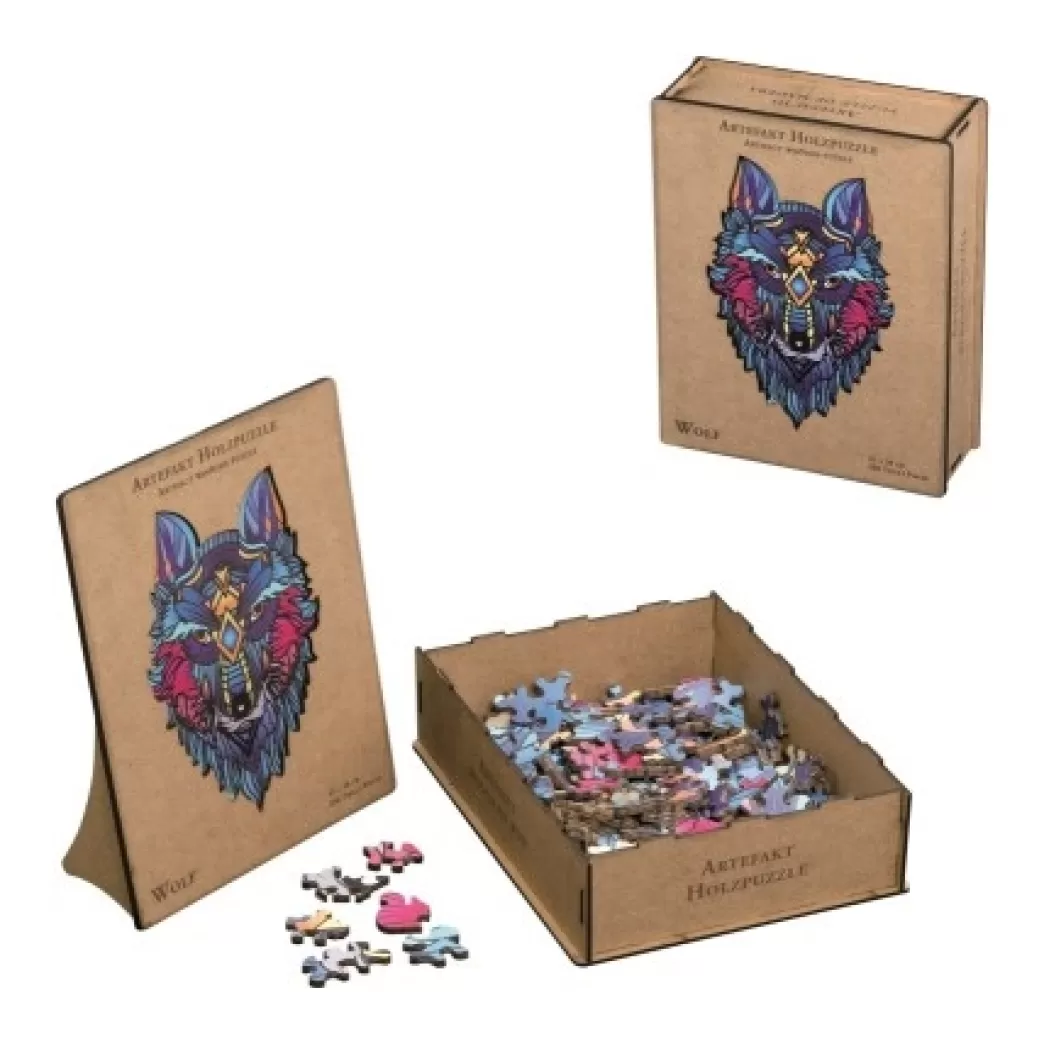 Philos Wolvenpuzzels>: Artefakt Houten Puzzel Wolf (206) Houten Legpuzzel