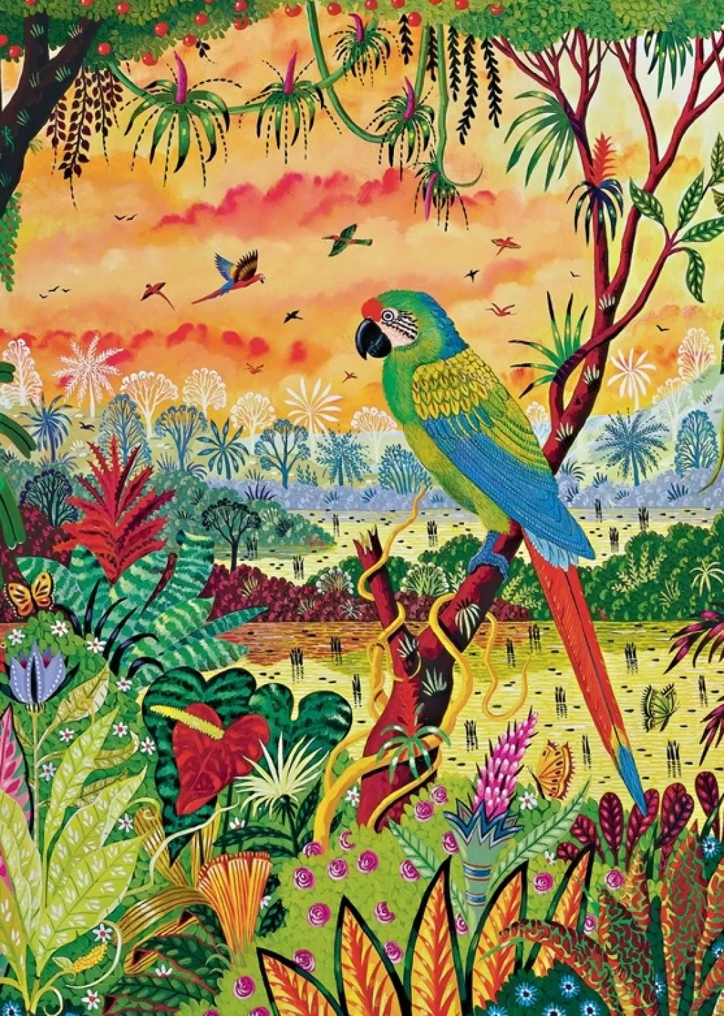 Piatnik Vogelpuzzels>: Great Green Macaw (1000) Verticale Puzzel