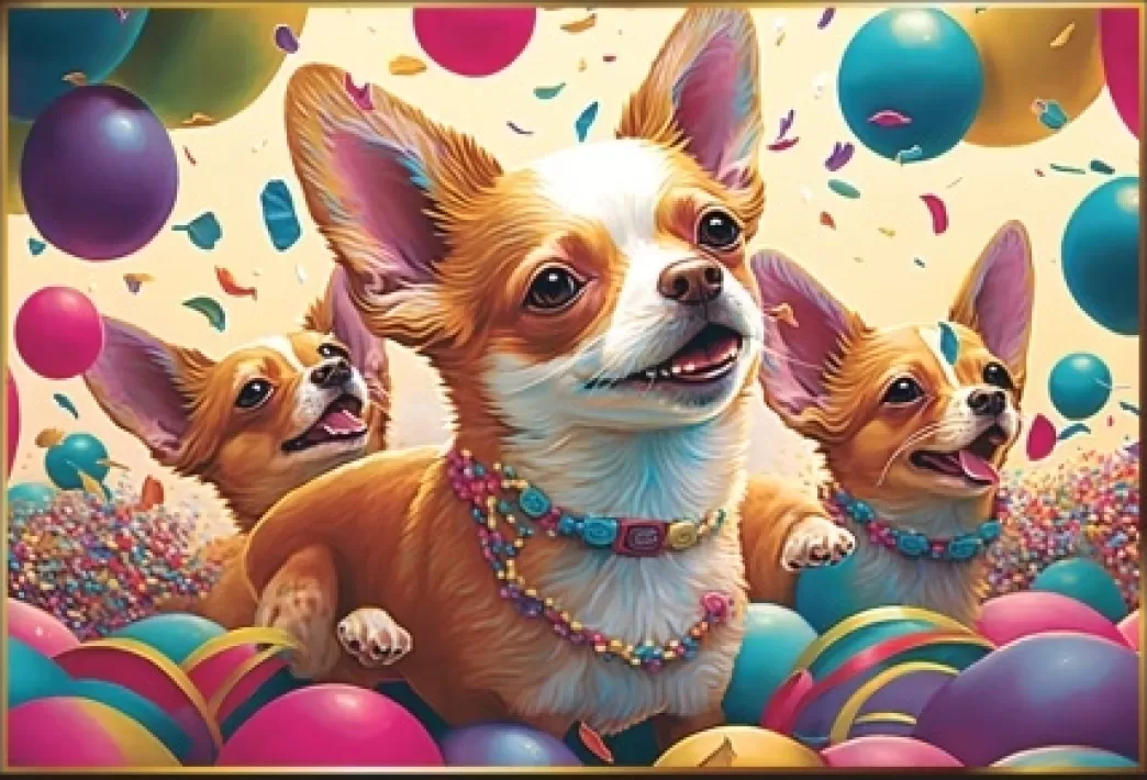 Piece of Mind Hondenpuzzels>: Chihuahua Feest (1000) Hondenpuzzel
