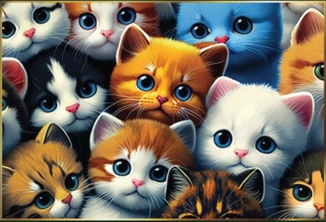 Piece of Mind Kattenpuzzels>: Muur Van Katten (1000) Kattenpuzzel
