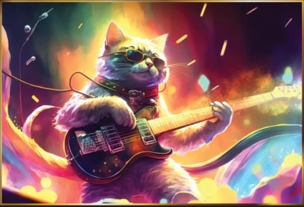 Piece of Mind Kattenpuzzels>: Rockster Poes (1000) Kattenpuzzel
