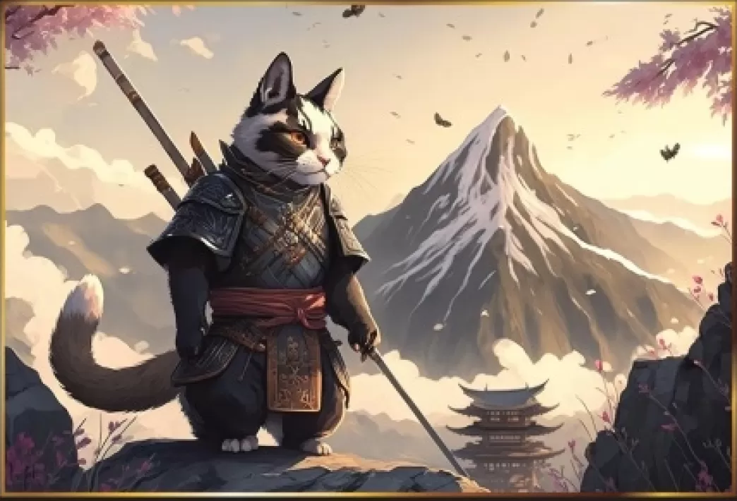 Piece of Mind Kattenpuzzels>: Samurai Kat (1000) Kattenpuzzel
