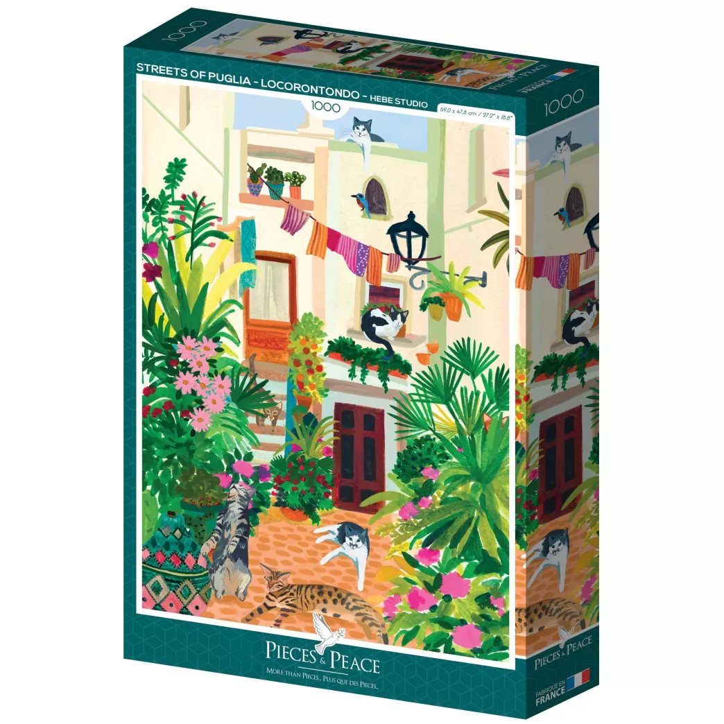 Pieces & Peace Kattenpuzzels>: Streets Of Puglia (1000) Verticale Puzzel