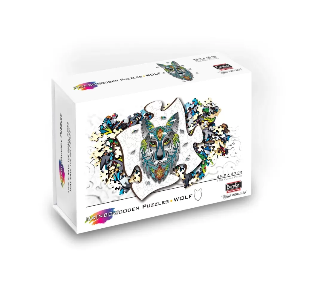 Eureka Wolvenpuzzels>Rainbowooden Puzzles: Wolf (180) Houten Legpuzzel