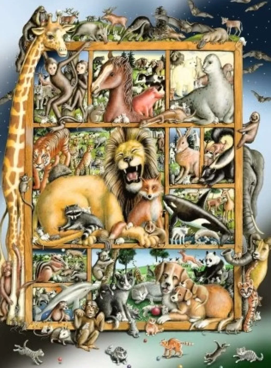 Ravensburger Collage Puzzels>: Dieren In Het Schap (100Xxl) Kinderpuzzel