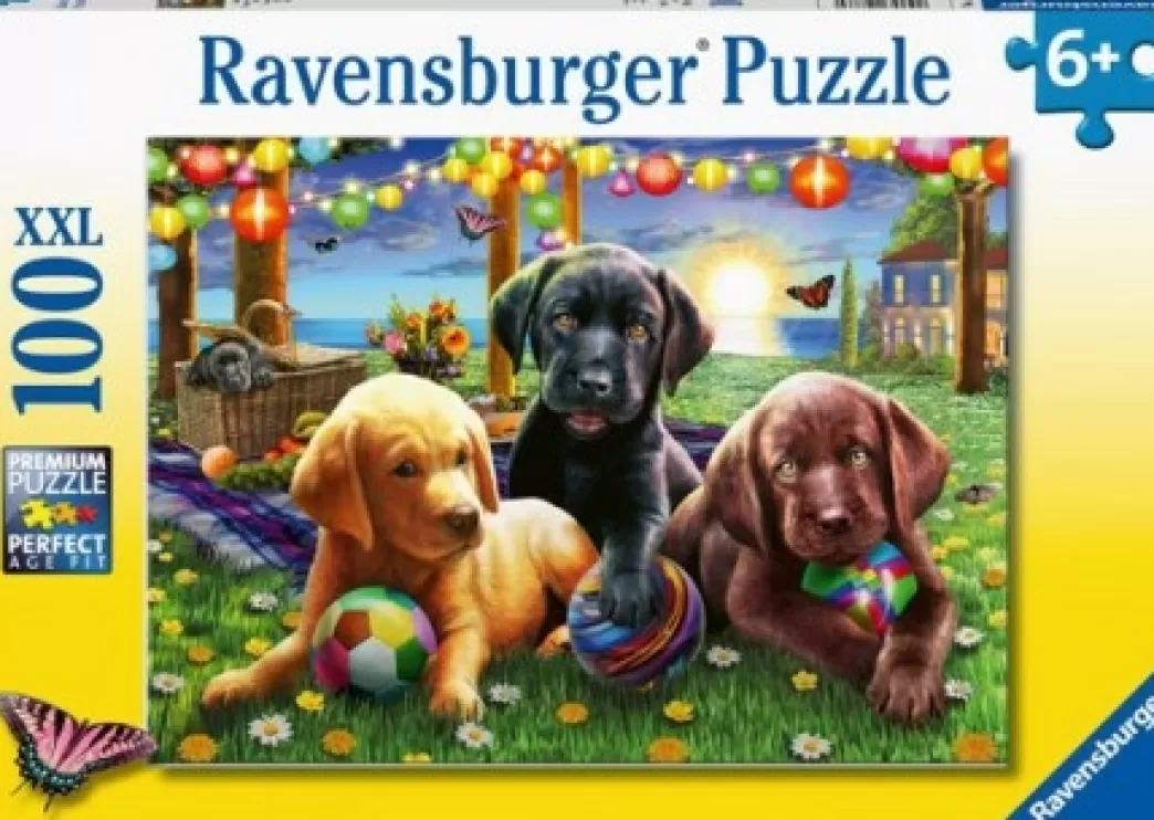 Ravensburger Hondenpuzzels>: Honden Picknick (100Xxl) Hondenpuzzel