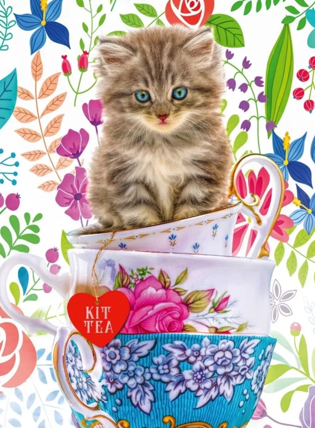 Ravensburger Kattenpuzzels>: Katje In Kopjes (500) Kattenpuzzel