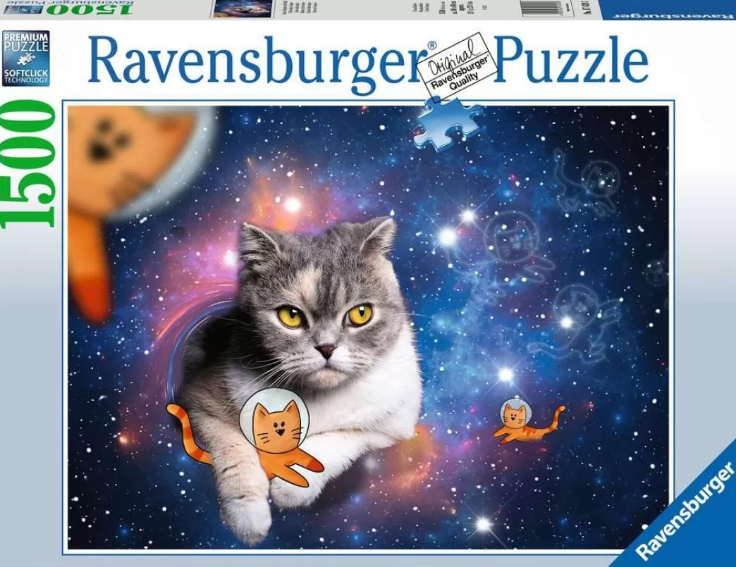 Ravensburger Kattenpuzzels>: Katten In De Ruimte (1500) Kattenpuzzel