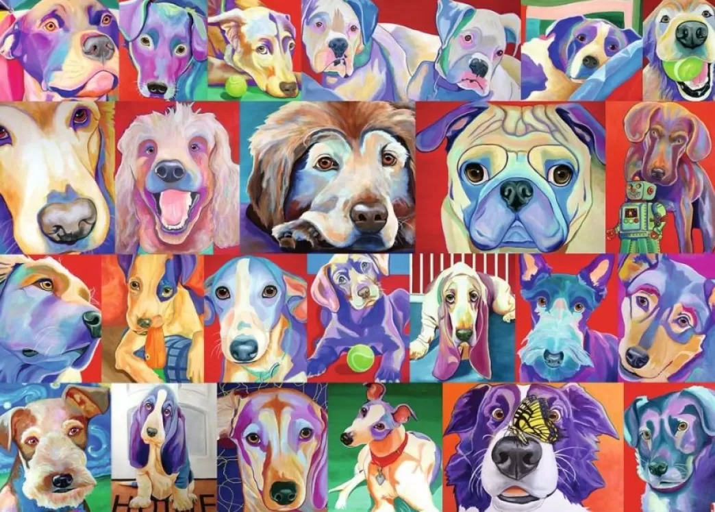 Ravensburger Hondenpuzzels>: Kleurrijke Honden (500Xl) Hondenpuzzel