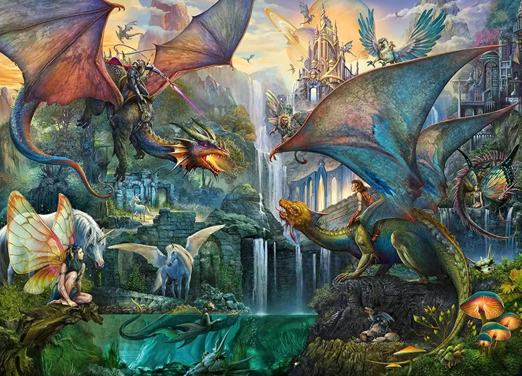 Ravensburger Fantasy Puzzels>: Magisch Drakenbos (9000) Grote Drakenpuzzel