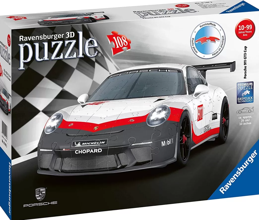 Ravensburger Autopuzzels>: Porsche 911 Gt3 Cup (108) 3D Puzzel
