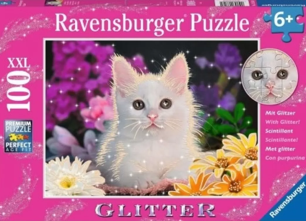Ravensburger Kattenpuzzels>: Schitterend Katje - Glitter (100Xxl) Kinderpuzzel
