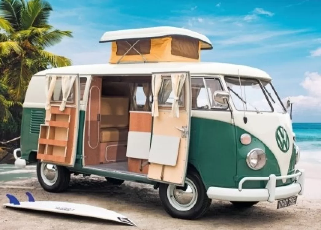 Ravensburger Volkswagen Puzzels>: Volkswagen T1 Camper Van (1000) Autopuzzel