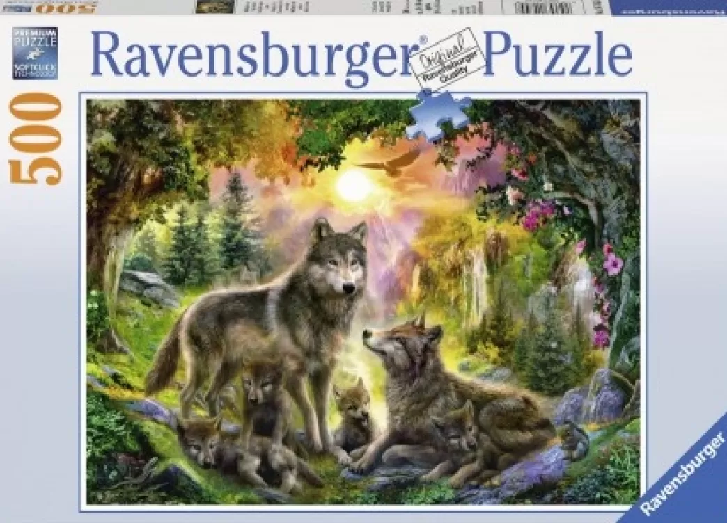 Ravensburger Wolvenpuzzels>: Wolvenfamilie In Het Zonlicht (500) Legpuzzel