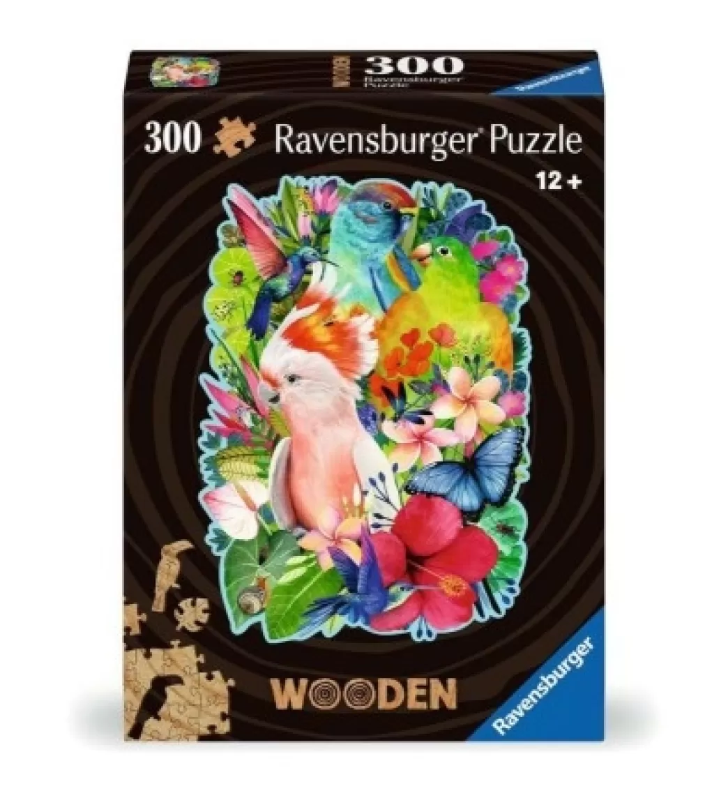 Ravensburger Vogelpuzzels>: Wooden Puzzle - Beautiful Birds (300) Houten Puzzel