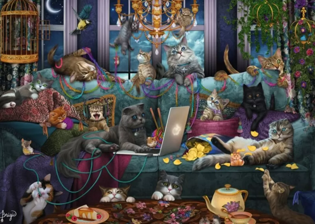 Schmidt Kattenpuzzels>: Brigid Ashwood - Quarantine Cats (1000) Kattenpuzzel